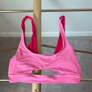 Shore Made in Cali Reversible Pink Cutout Swim Top - Size Medium